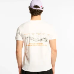 Au Vieux Campeur - T-shirt Manches Courtes Volcans - Blanc