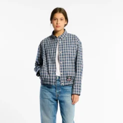 Au Vieux Campeur - Veste à carreaux Claude - Bleu & Blanc