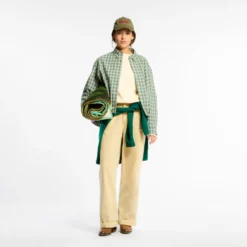 Au Vieux Campeur - Veste à carreaux Claude - Vert & Blanc
