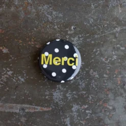 Badge Merci - Pois Blanc