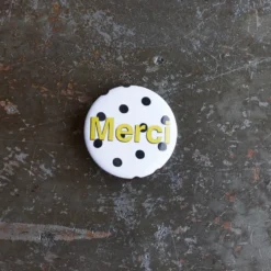 Badge Merci - Pois Noir