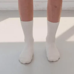 Baserange - Chaussettes Mi-Hautes Côtelées - Undyed