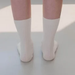 Baserange - Chaussettes Mi-Hautes Côtelées - Undyed