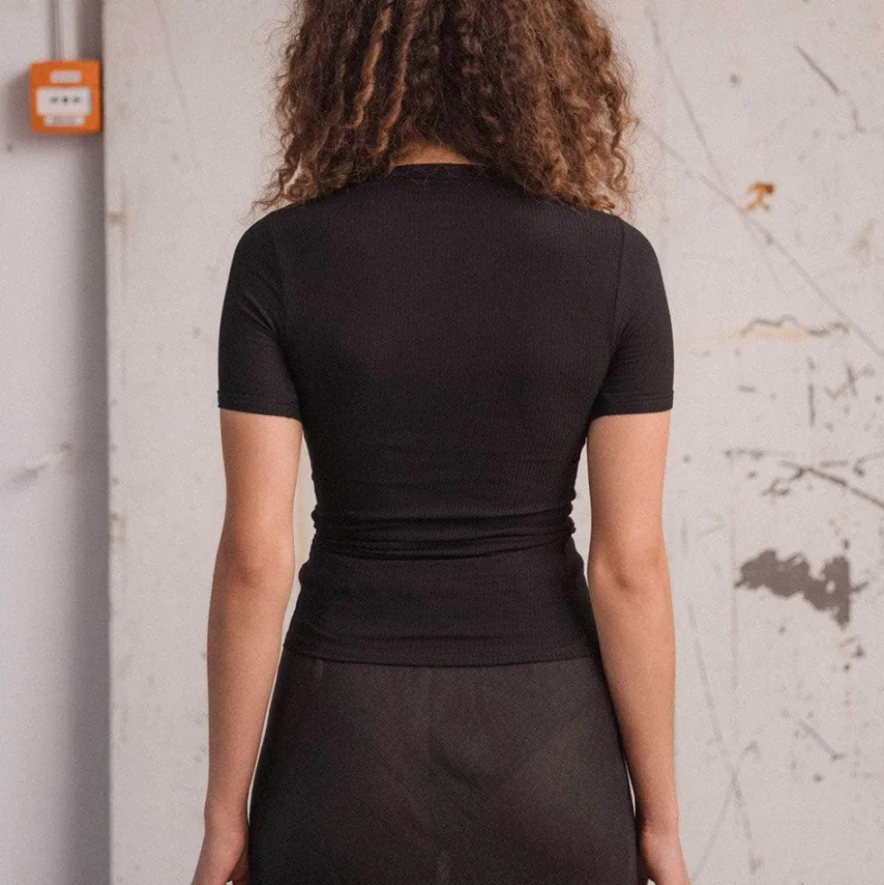 Baserange - T-shirt Heart - Noir