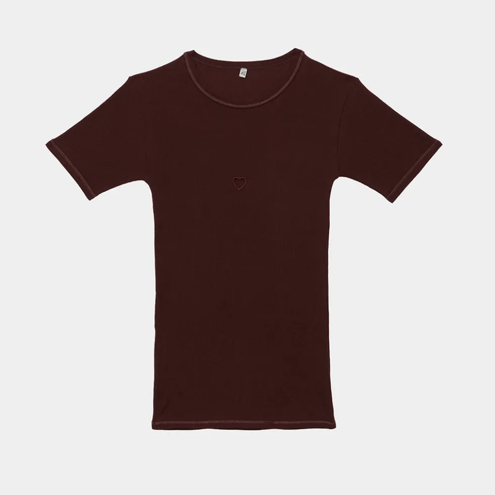Baserange - T Shirt Heart - Rouge Nara