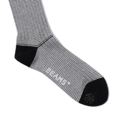 Beams Plus - Chaussettes Rib Pinstripe - Noir & Blanc