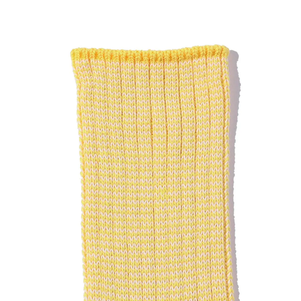 Beams Plus - Chaussettes Rib Pinstripe - Jaune & Rouge