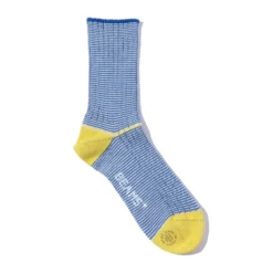 Beams Plus - Chaussettes Rib Pinstripe - Bleu & Jaune