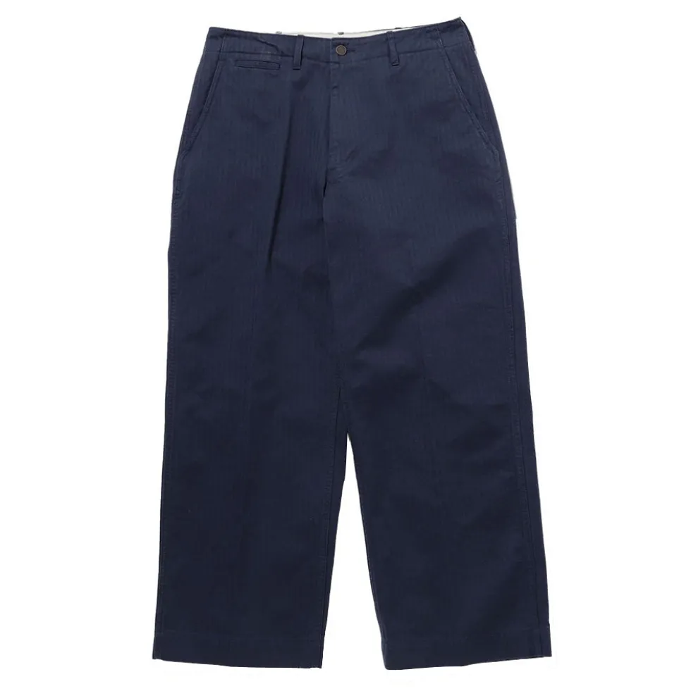 Beams Plus - Pantalon Herringbone - Bleu