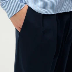 Beams Plus - Pantalon 2 Pleats PE Twill - Marine
