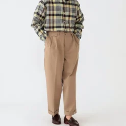 Beams Plus - Pantalon 2 Pleats Twill - Kaki