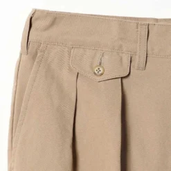 Beams Plus - Pantalon 2 Pleats Twill - Kaki