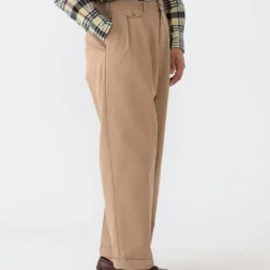 Beams Plus - Pantalon 2 Pleats Twill - Kaki
