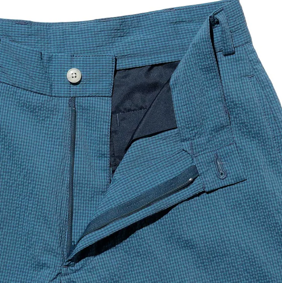 Beams Plus - Short Gaufré Gingham - Bleu
