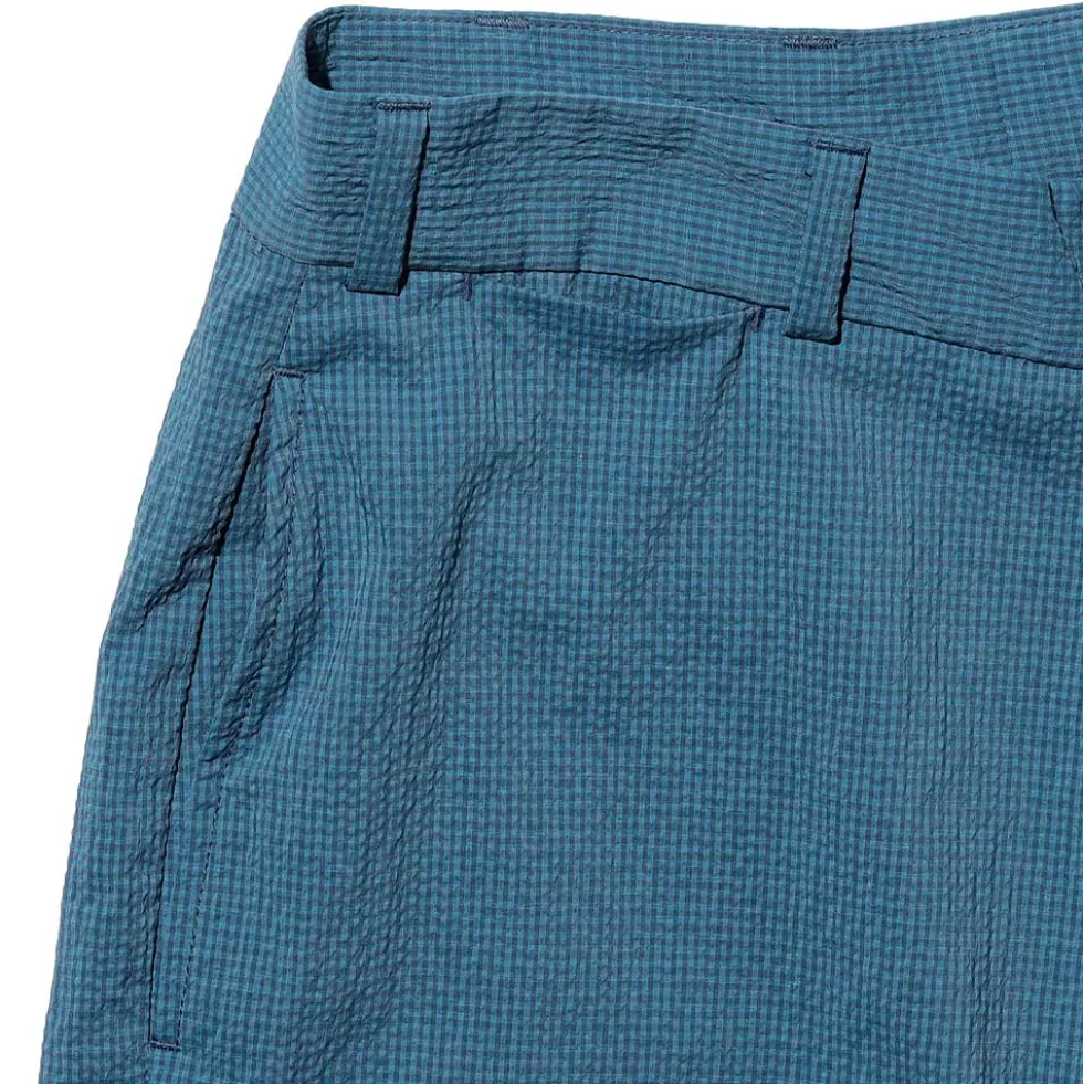 Beams Plus - Short Gaufré Gingham - Bleu