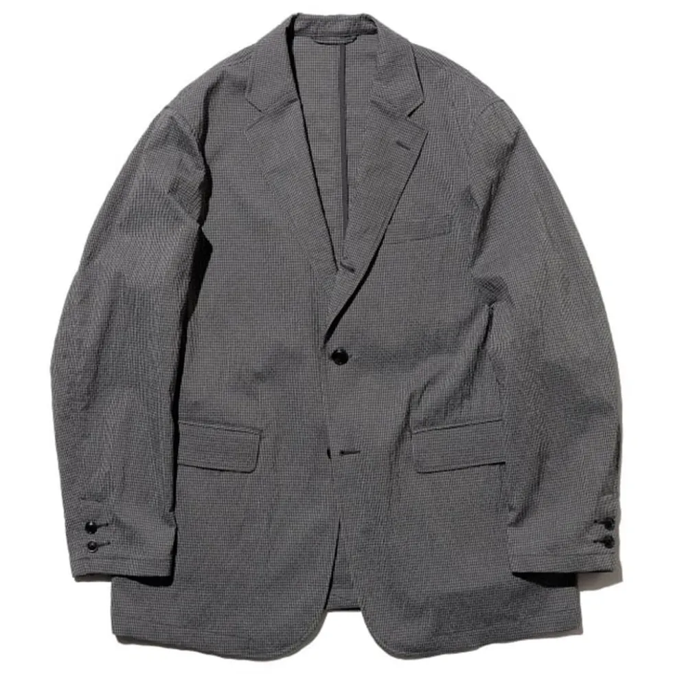Beams Plus - Veste Costume 3B Gaufrée - Gris