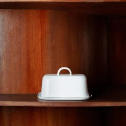 Beurrier en émail - Blanc