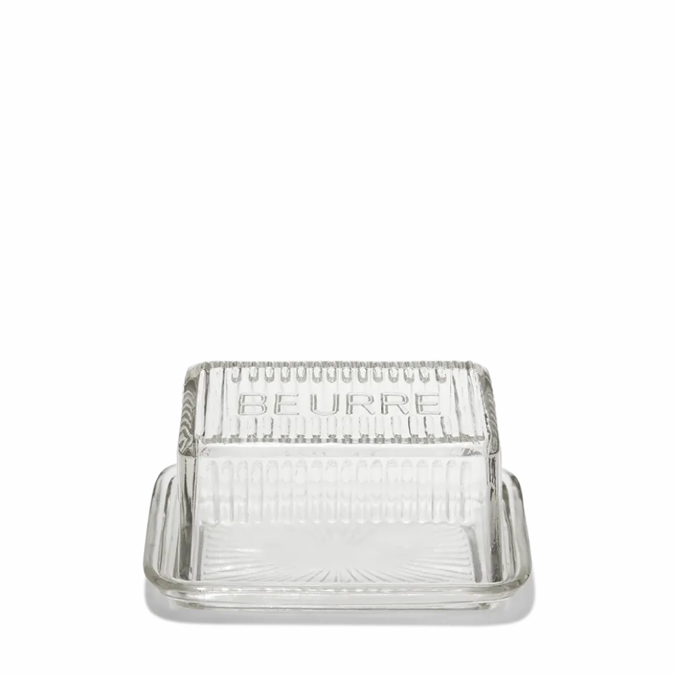 Beurrier en verre moulé