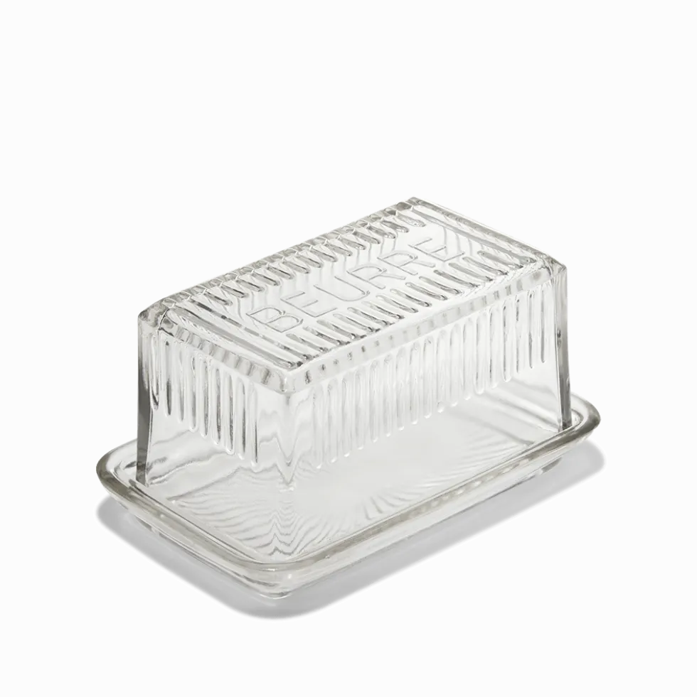Beurrier en verre moulé
