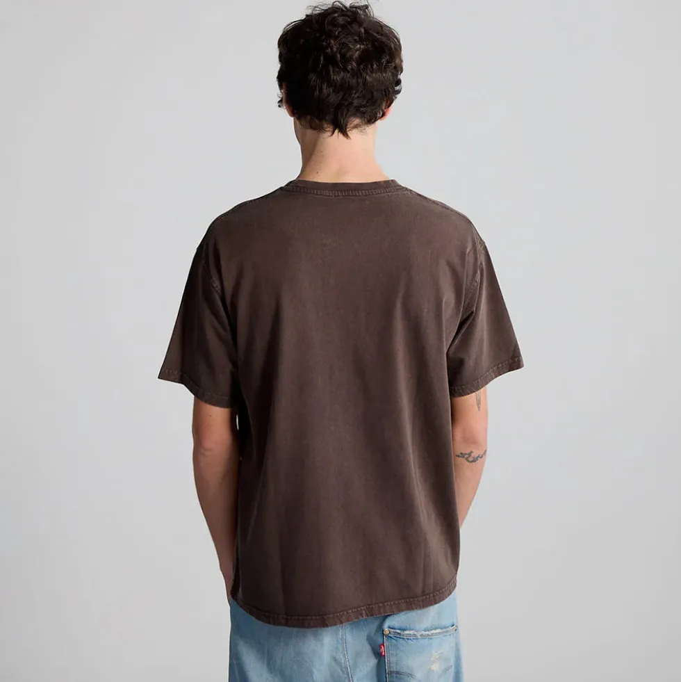 Bisous Skateboard - T-shirt Pochoir - Marron Washed