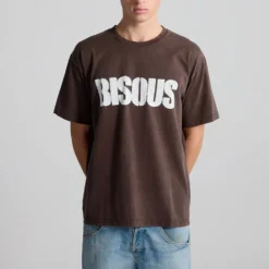Bisous Skateboard - T-shirt Pochoir - Marron Washed