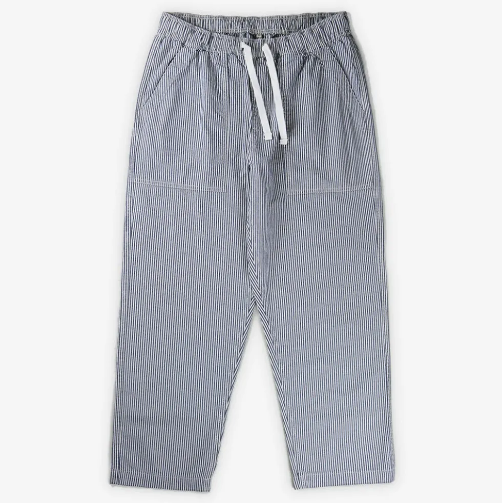 Bleu - Pantalon Relaxed Hickory Stripe - Bleu