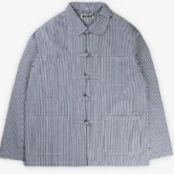 Bleu - Veste Shanghai Hickory Stripe - Bleu