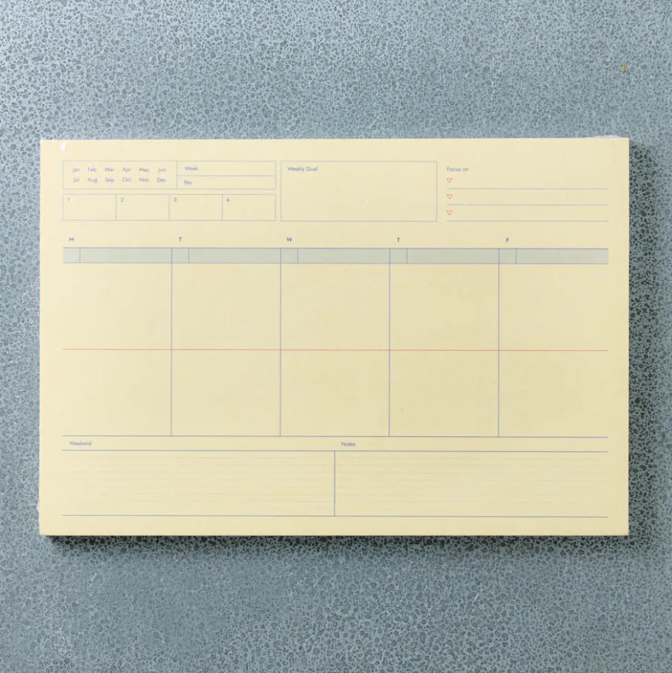 Bloc-note planner hebdomadaire