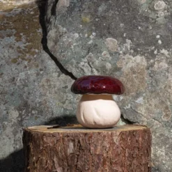 Boîte champignon en faïence
