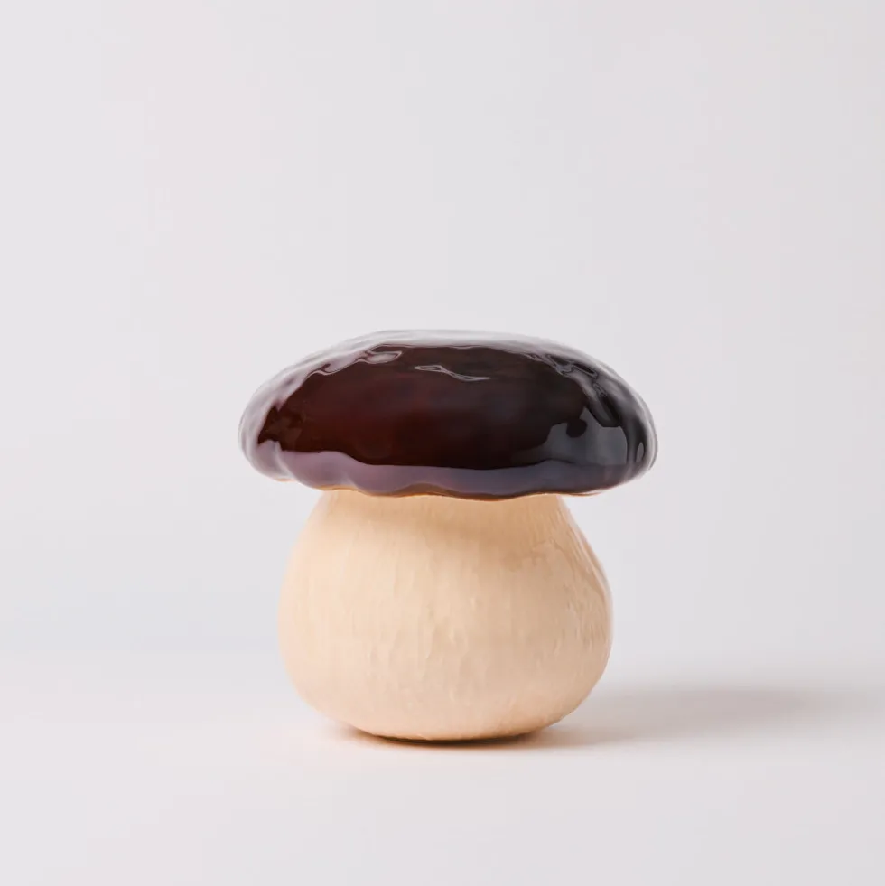 Boîte champignon en faïence