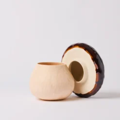 Boîte champignon en faïence
