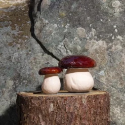 Boîte champignon en faïence
