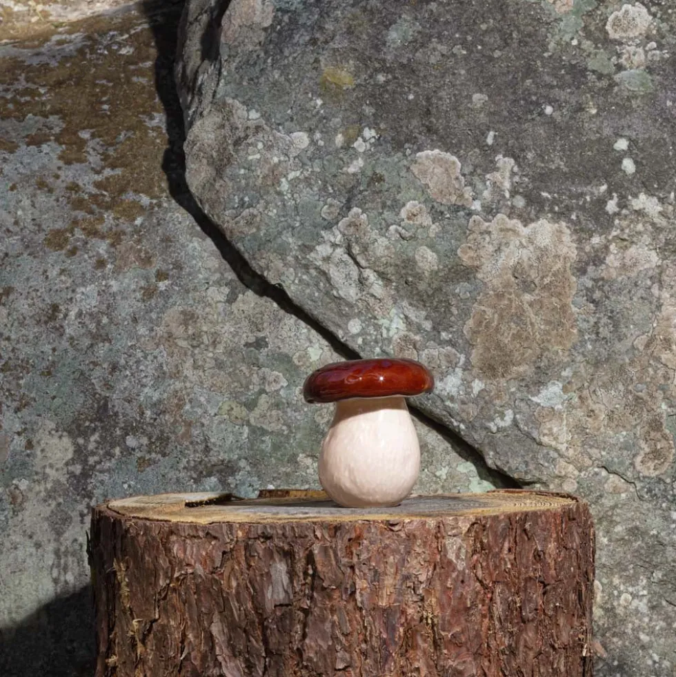 Boîte champignon en faïence