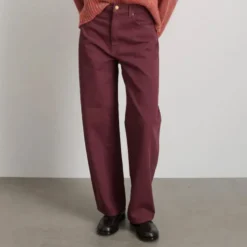 B Sides - Jeans Mid Relaxed Bow - Bordeaux