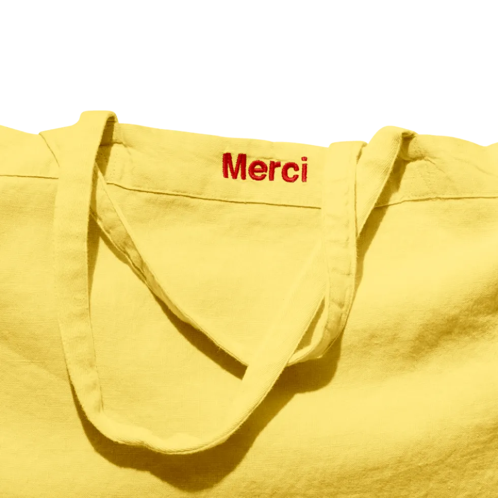 Cabas en lin lavé - Jaune Citronnade