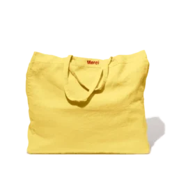 Cabas en lin lavé - Jaune Citronnade