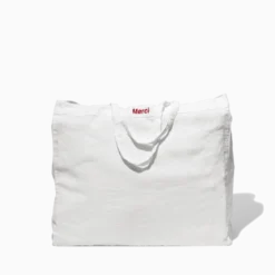 Cabas en lin lavé Merci - Blanc Optique