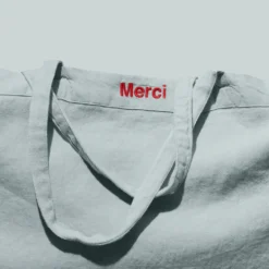 Cabas en lin lavé Merci - Gris Vésuve