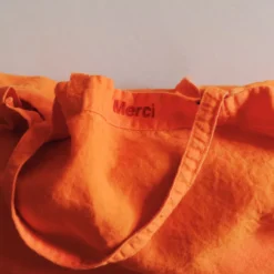 Cabas en lin lavé - Orange Zeste