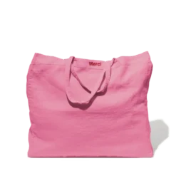 Cabas en lin lavé - Rose Garance