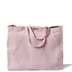Cabas en lin lavé - Rose Granité