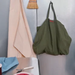 Cabas en lin lavé - Vert Oxyde