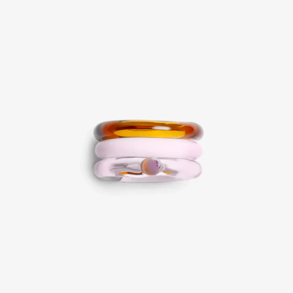 Cajal - Bague Betta Trio - Ambre & Rose