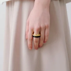 Cajal - Bague Felino Trio - Ambre & Blanc