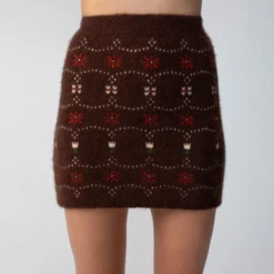 Calle Del Mar - Mini jupe Fair Isle - Chocolat