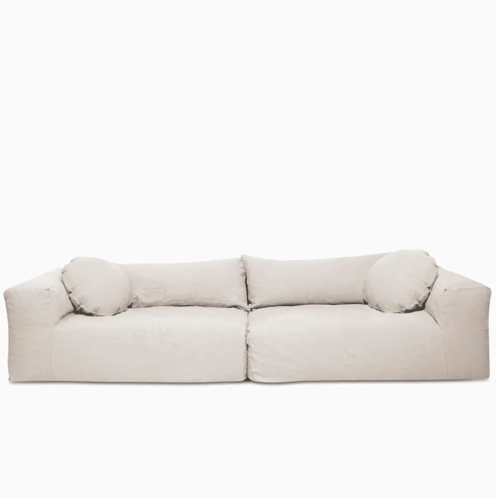 Canapé Slow Family 4 places - Lin Craie - Bed&Philosophy