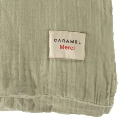 Caramel x Merci - Housse de couette en gaze de coton - Vert 77 Rue de Varenne