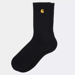 Carhartt WIP - Chaussettes Chase - Noir & Gold