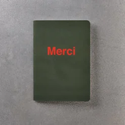 Carnet Merci - Kaki et Rouge