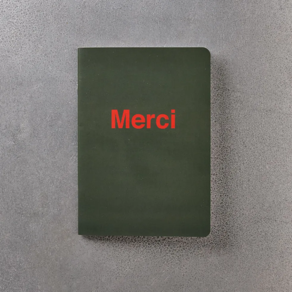 Carnet Merci - Kaki et Rouge